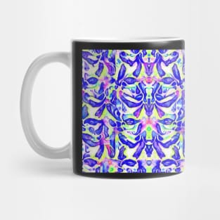 Blue and White Aesthetic Abstract Pattern Mug